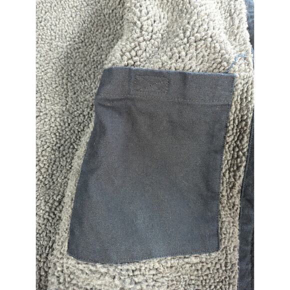 Lee Workwear Black Hooded Jacket Sherpa Lined Heavy Duty Zip Up Men L - Picture 13 of 15